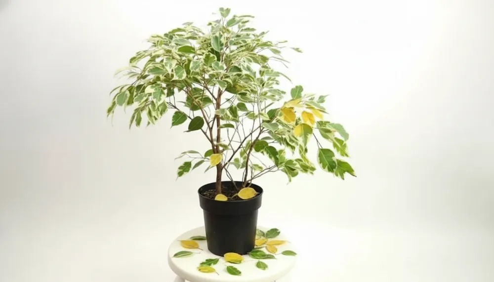 تشخیص و درمان زرد شدن برگ‌های بنجامین ابلق