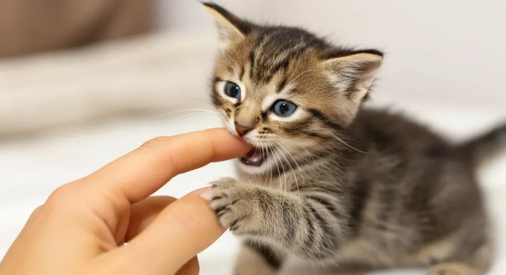 چطور عادت گاز گرفتن بچه گربه را اصلاح کنیم؟