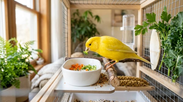 چطور قناری را به خوردن سبزیجات تشویق کنیم؟